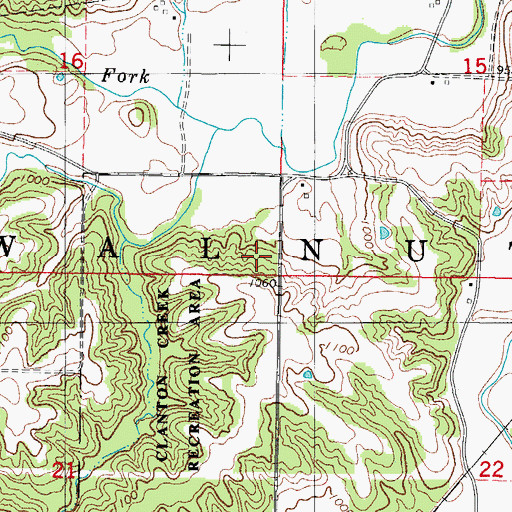 Topographic Map of Township of Walnut, IA