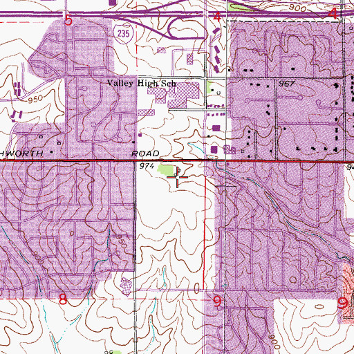 Topographic Map of Township of Walnut, IA