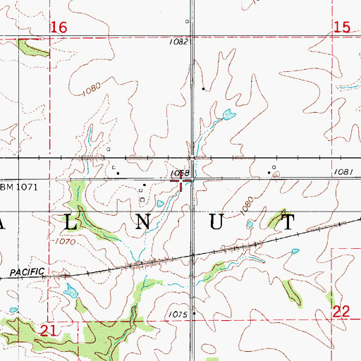 Topographic Map of Township of Walnut, IA