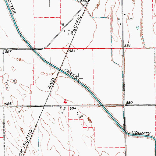 Topographic Map of Township of Wapello, IA
