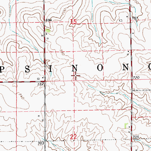 Topographic Map of Township of Wapsinonoc, IA
