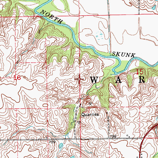 Topographic Map of Township of Warren, IA