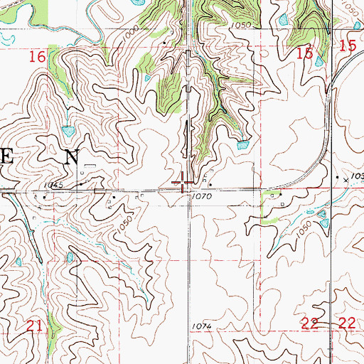 Topographic Map of Township of Warren, IA