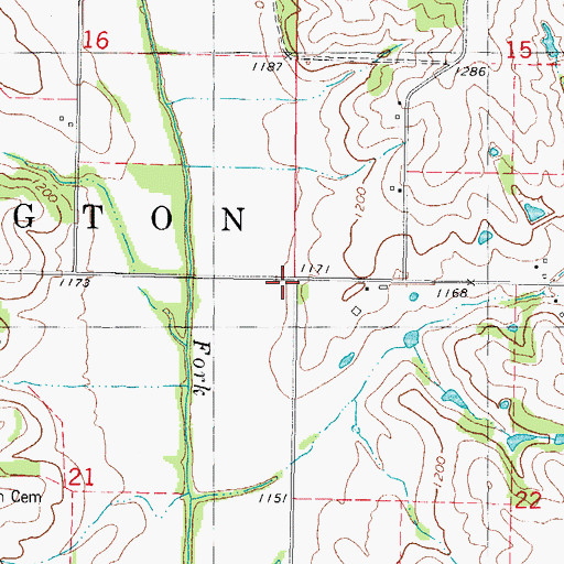 Topographic Map of Township of Washington, IA