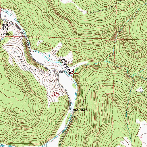 Topographic Map of Bradley Branch, AR