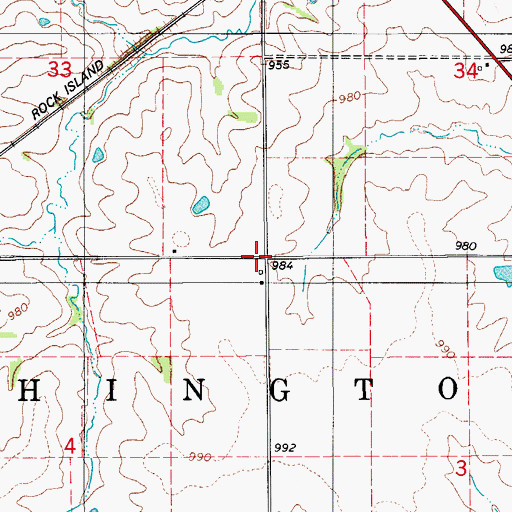 Topographic Map of Township of Washington, IA