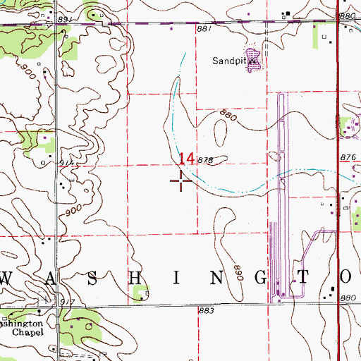 Topographic Map of Township of Washington, IA