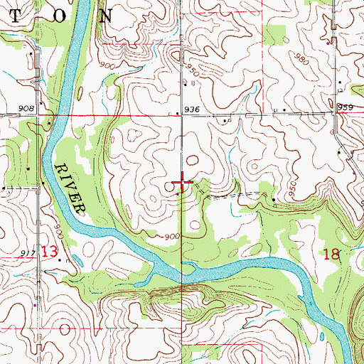 Topographic Map of Township of Washington, IA