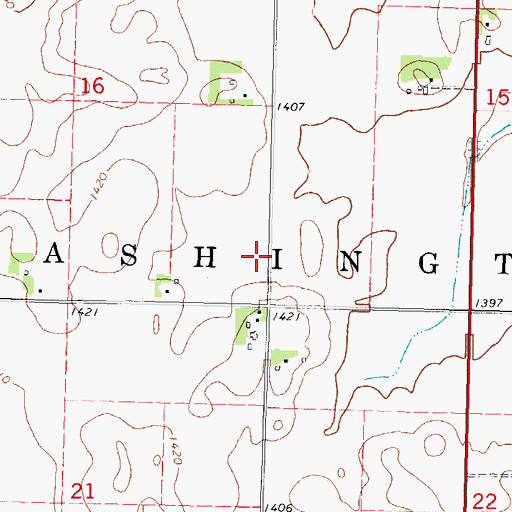 Topographic Map of Township of Washington, IA