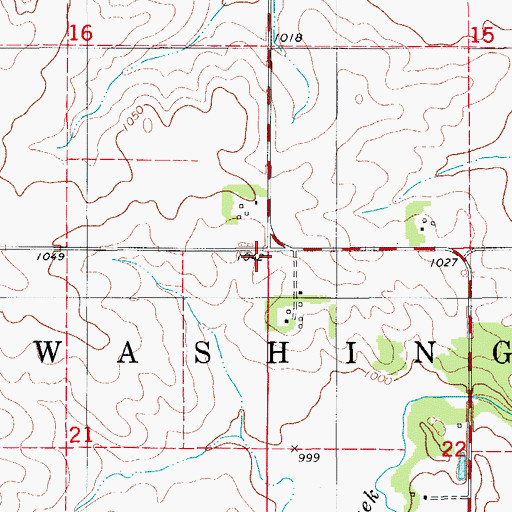 Topographic Map of Township of Washington, IA