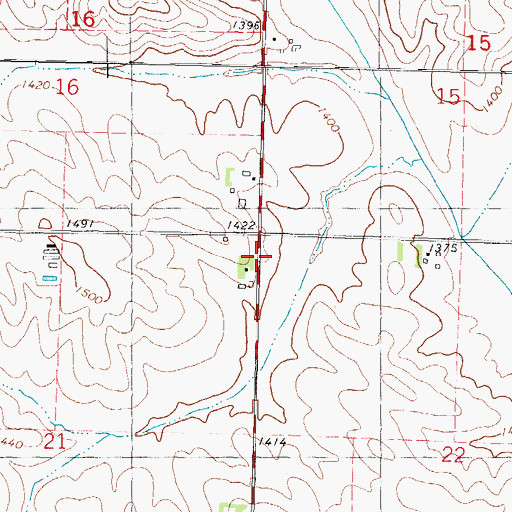 Topographic Map of Township of Washington, IA