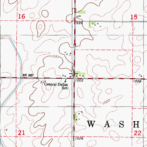 Topographic Map of Township of Washington, IA
