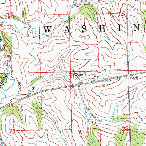 Topographic Map of Township of Washington, IA