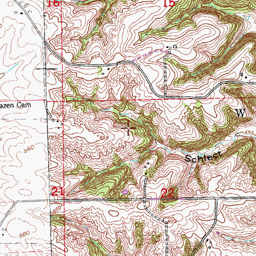 Topographic Map of Township of Washington, IA