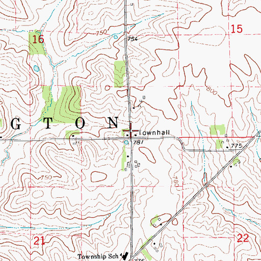 Topographic Map of Township of Washington, IA