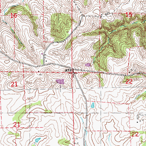 Topographic Map of Township of Washington, IA