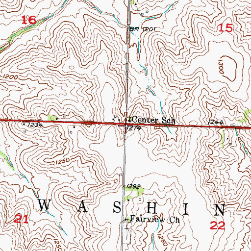 Topographic Map of Township of Washington, IA
