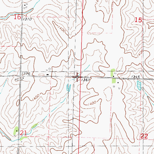 Topographic Map of Township of Washington, IA