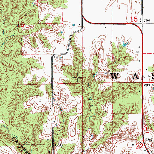 Topographic Map of Township of Washington, IA