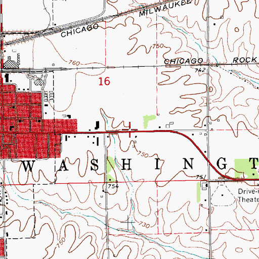 Topographic Map of Township of Washington, IA
