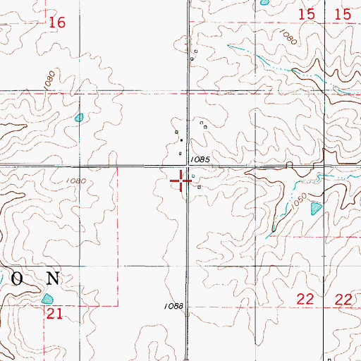 Topographic Map of Township of Washington, IA