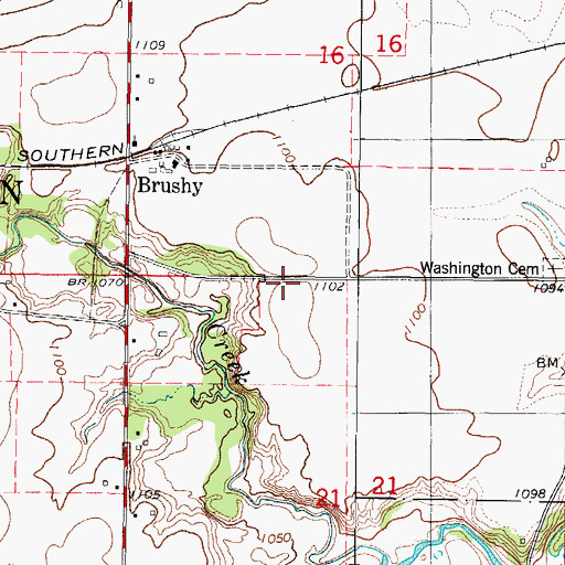 Topographic Map of Township of Washington, IA