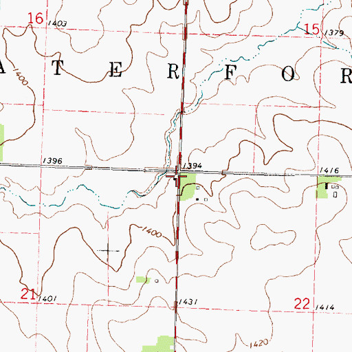 Topographic Map of Township of Waterford, IA