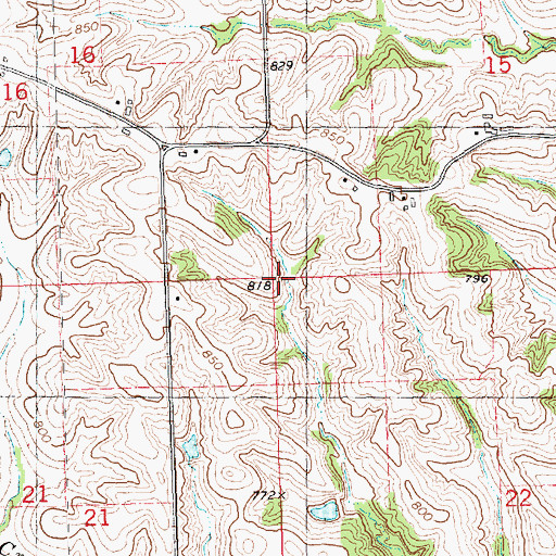 Topographic Map of Township of Waterford, IA