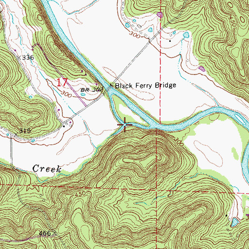 Topographic Map of Bradley Creek, AR