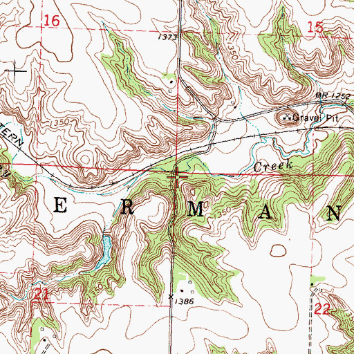 Topographic Map of Township of Waterman, IA