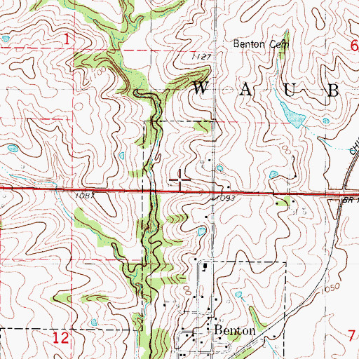 Topographic Map of Township of Waubonsie, IA
