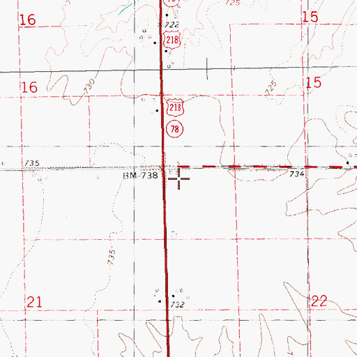Topographic Map of Township of Wayne, IA