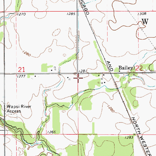 Topographic Map of Township of Wayne, IA