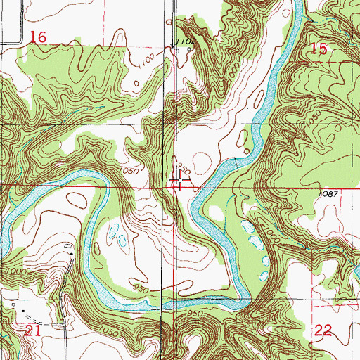 Topographic Map of Township of Webster, IA