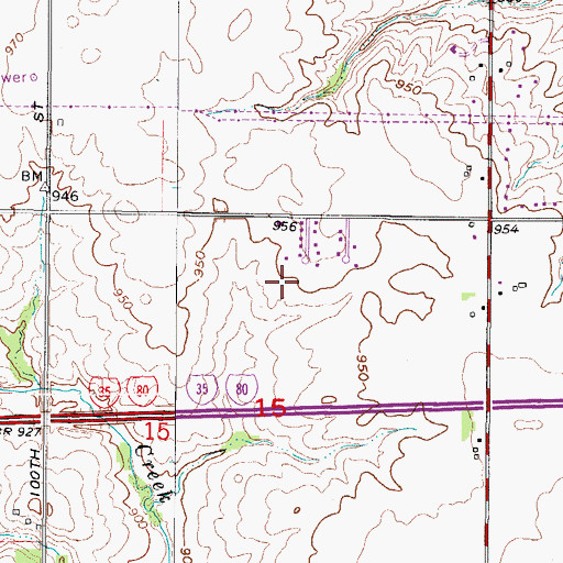 Topographic Map of Township of Webster, IA