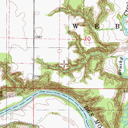 Topographic Map of Township of Webster, IA