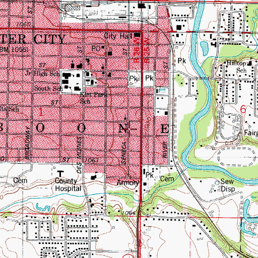 Topographic Map of City of Webster City, IA