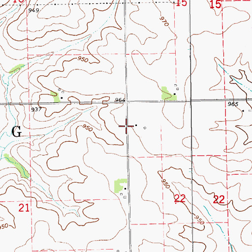 Topographic Map of Township of Westburg, IA