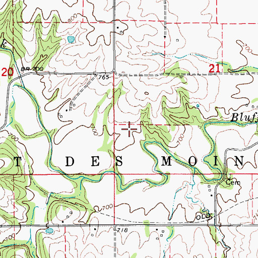 Topographic Map of Township of West Des Moines, IA