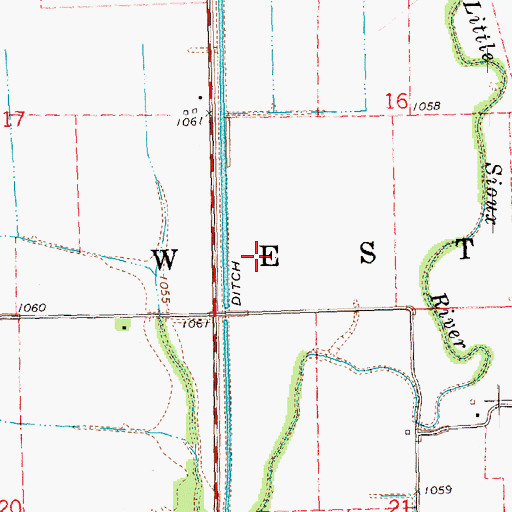 Topographic Map of Township of West Fork, IA