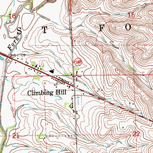 Topographic Map of Township of West Fork, IA