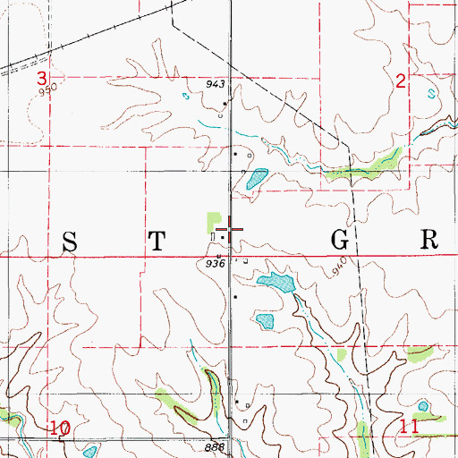 Topographic Map of Township of West Grove, IA