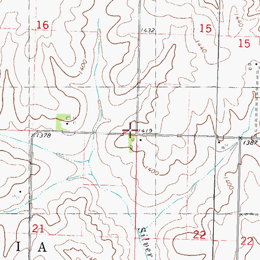 Topographic Map of Township of Westphalia, IA