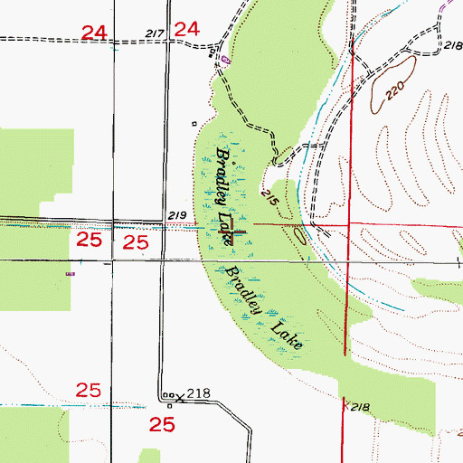 Topographic Map of Bradley Lake, AR