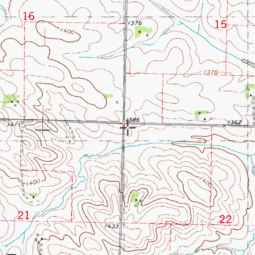 Topographic Map of Township of Wheatland, IA