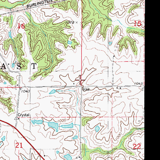 Topographic Map of Township of Whitebreast, IA