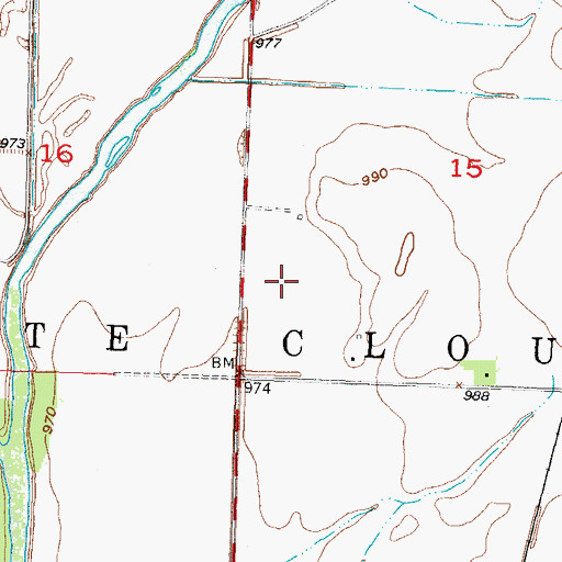 Topographic Map of Township of White Cloud, IA