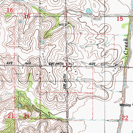 Topographic Map of Township of White Oak, IA