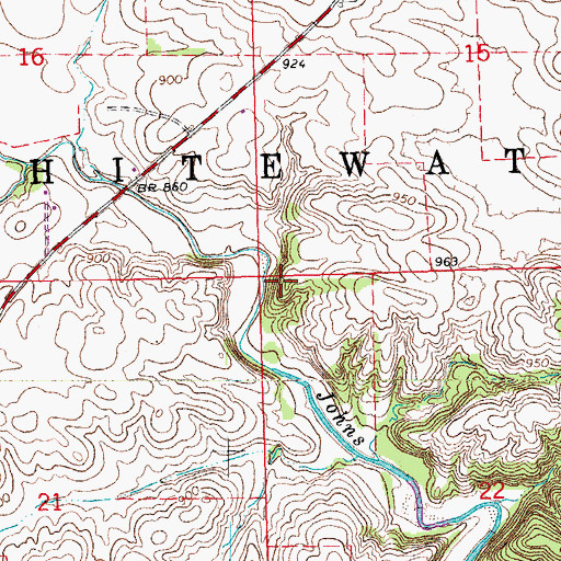 Topographic Map of Township of Whitewater, IA