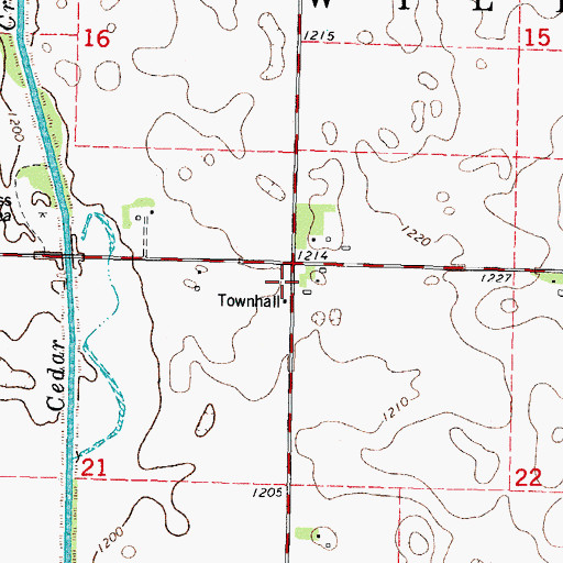 Topographic Map of Township of Williams, IA